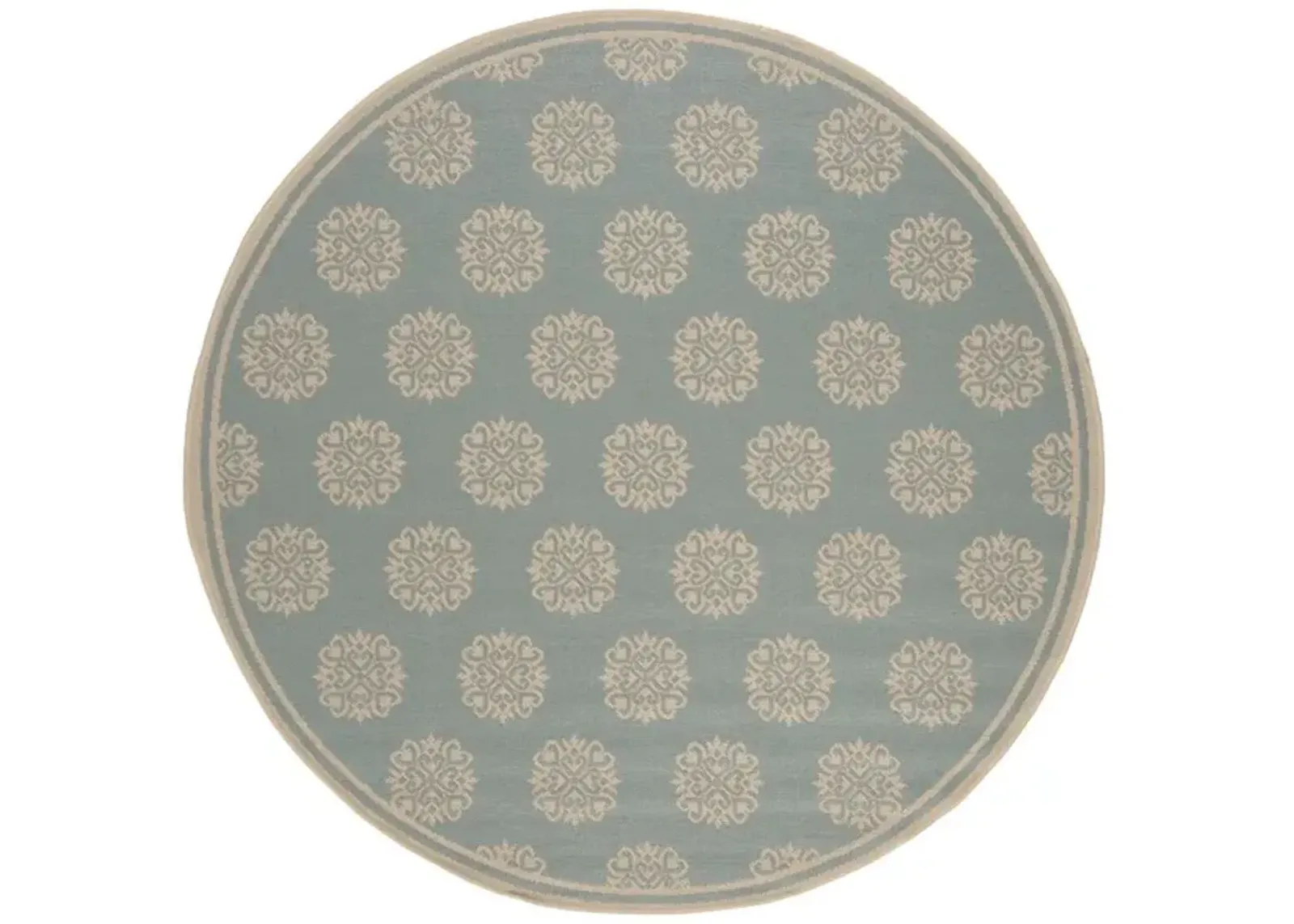 BEACH HOUSE Collection BHS181K-6R Aqua / Cream 6'-7" X 6'-7" Round