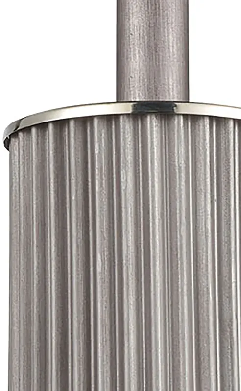 Corrugated Steel 6" Wide 1-Light Mini Pendant - Weathered Zinc