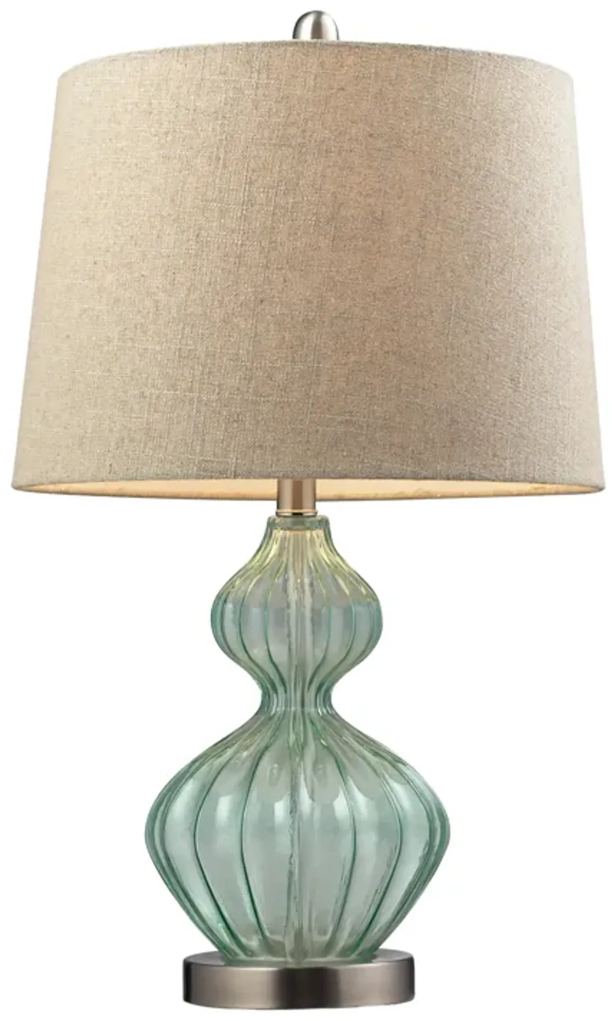 Smoked Glass 25" High 1-Light Table Lamp - Brushed Steel