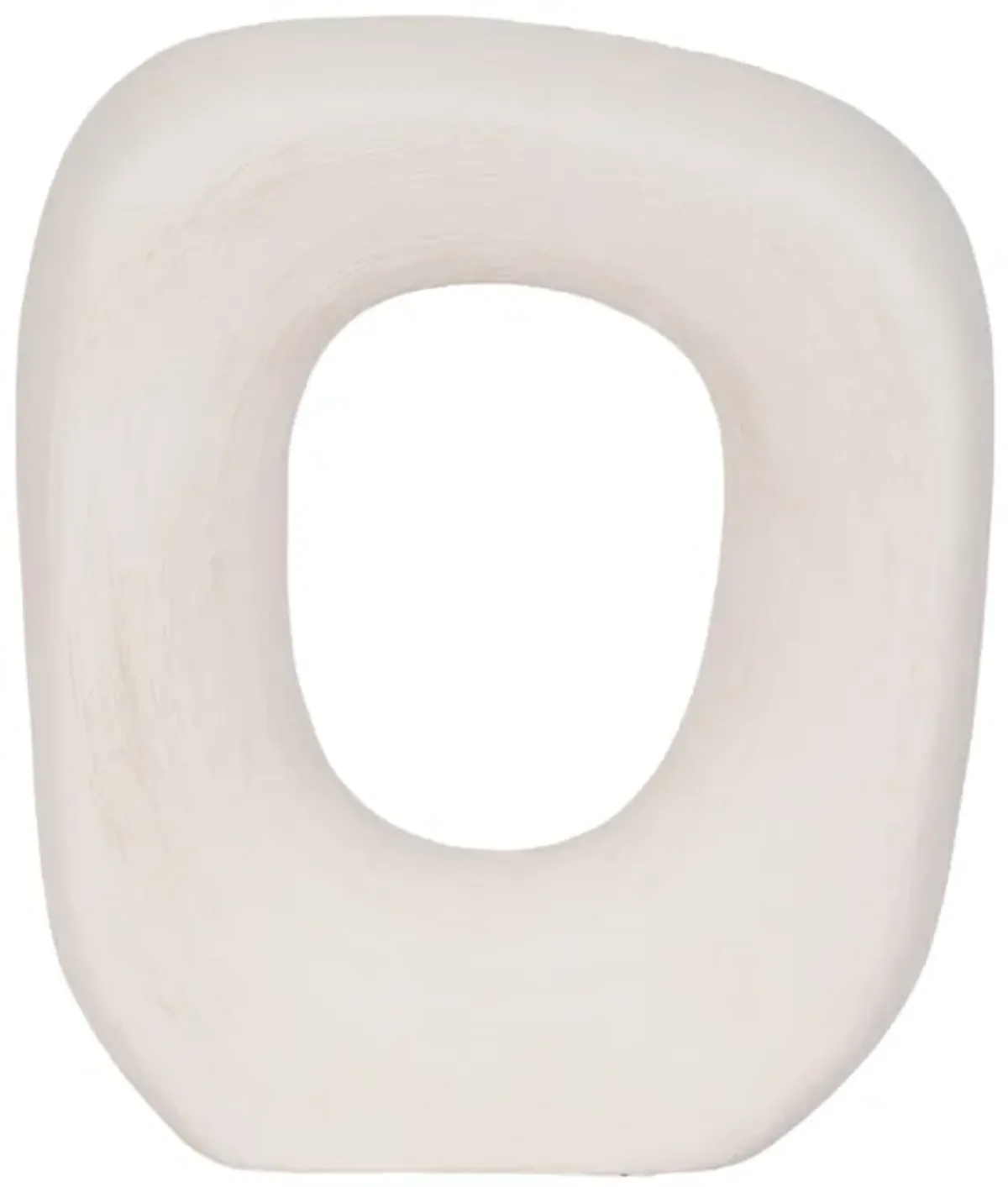 10" Short Rough Open Cut-out Object, White