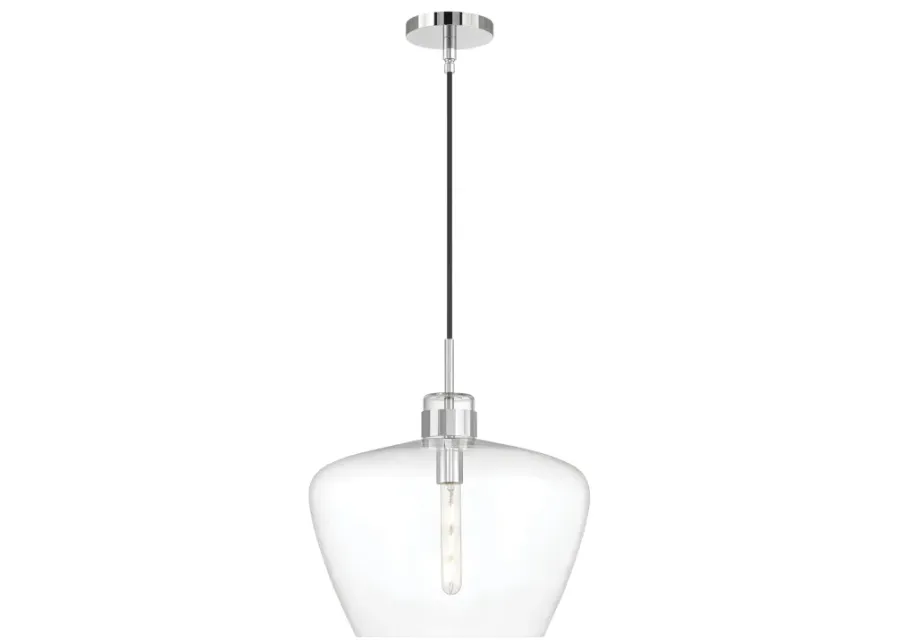 Aurora 1-Light Glass Pendant - Chrome