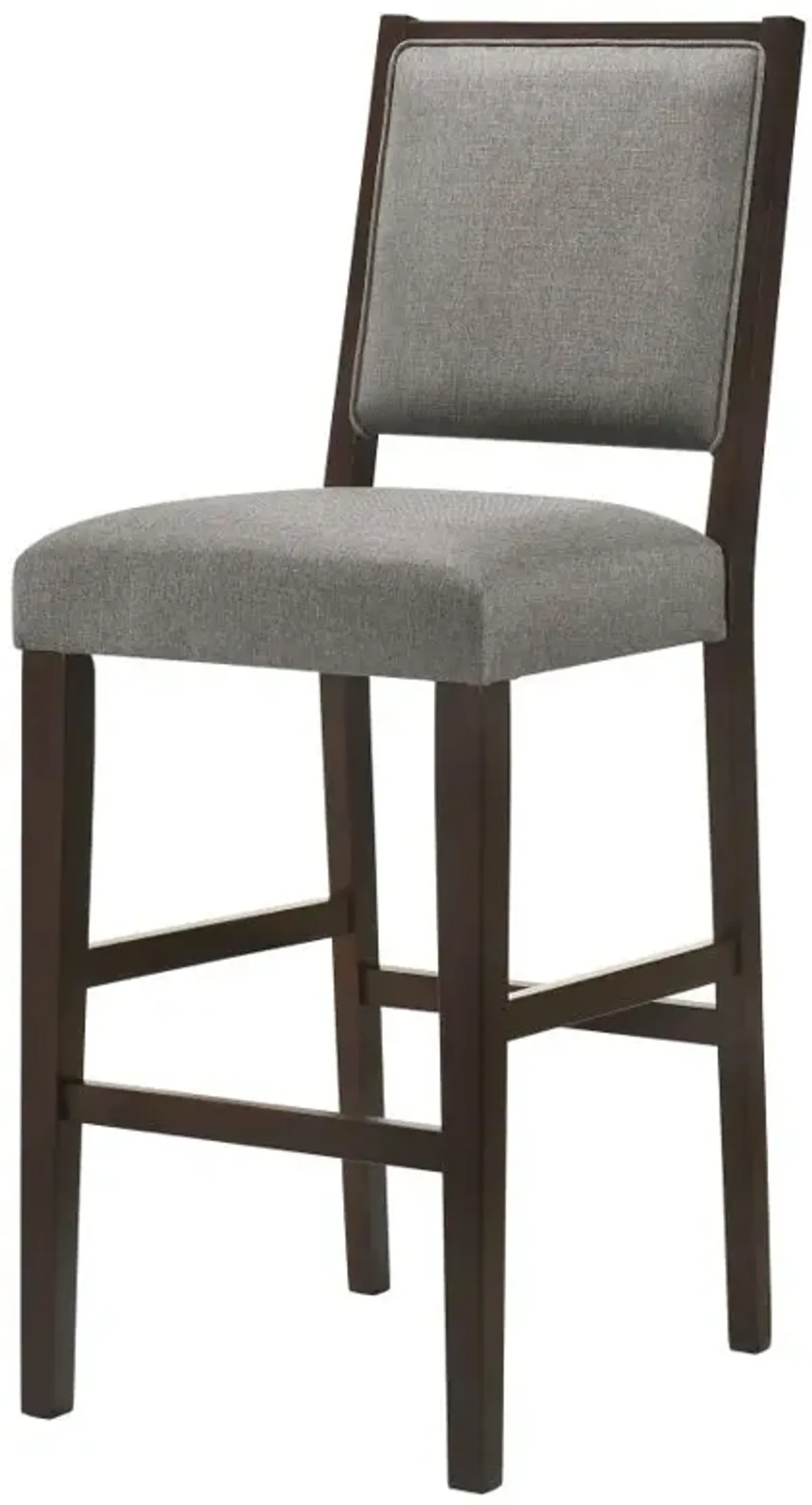 Bedford Upholstered Open Back Bar Stools with Footrest (Set of 2) Grey and Espresso