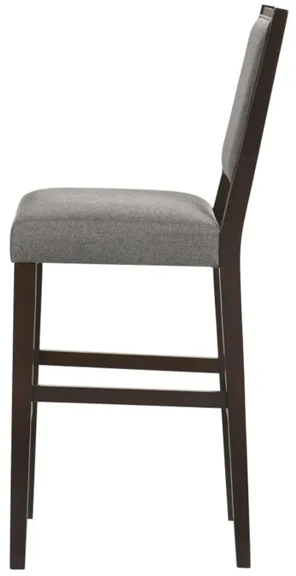 Bedford Upholstered Open Back Bar Stools with Footrest (Set of 2) Grey and Espresso