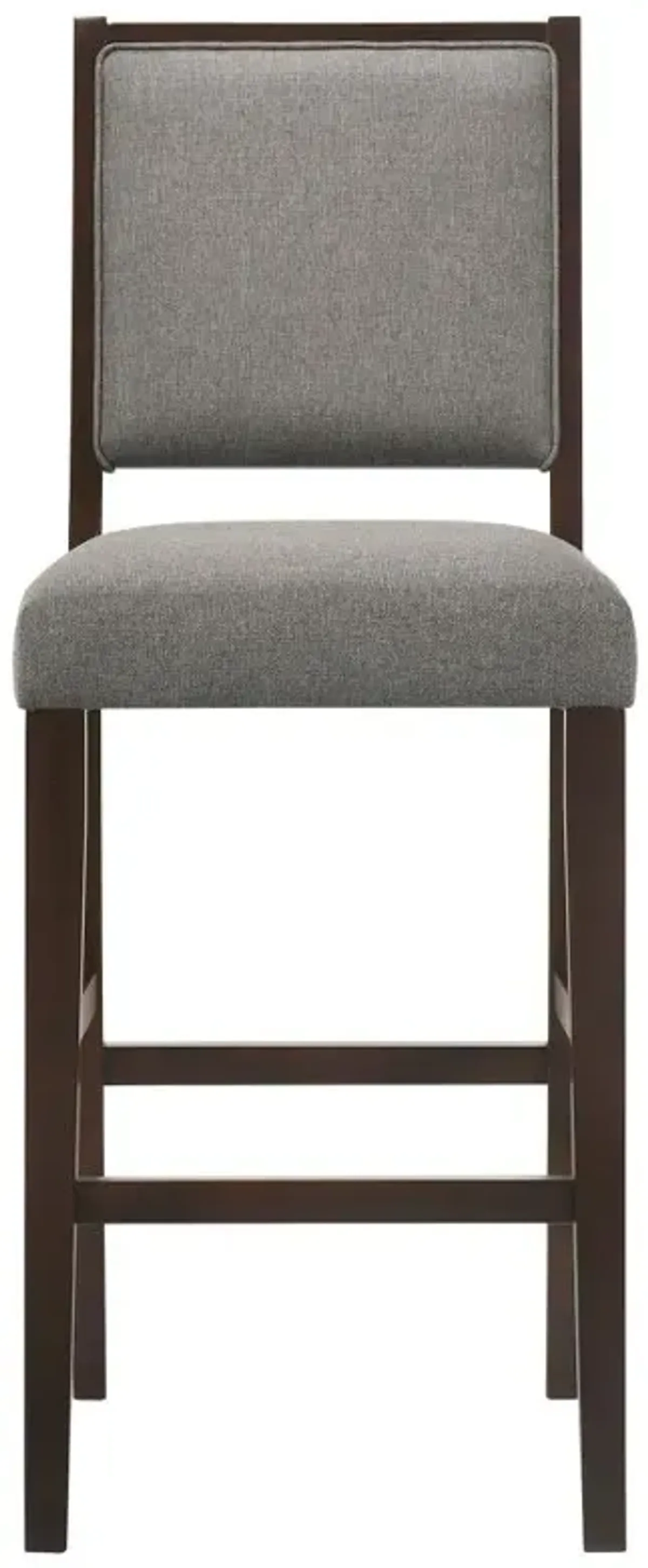 Bedford Upholstered Open Back Bar Stools with Footrest (Set of 2) Grey and Espresso