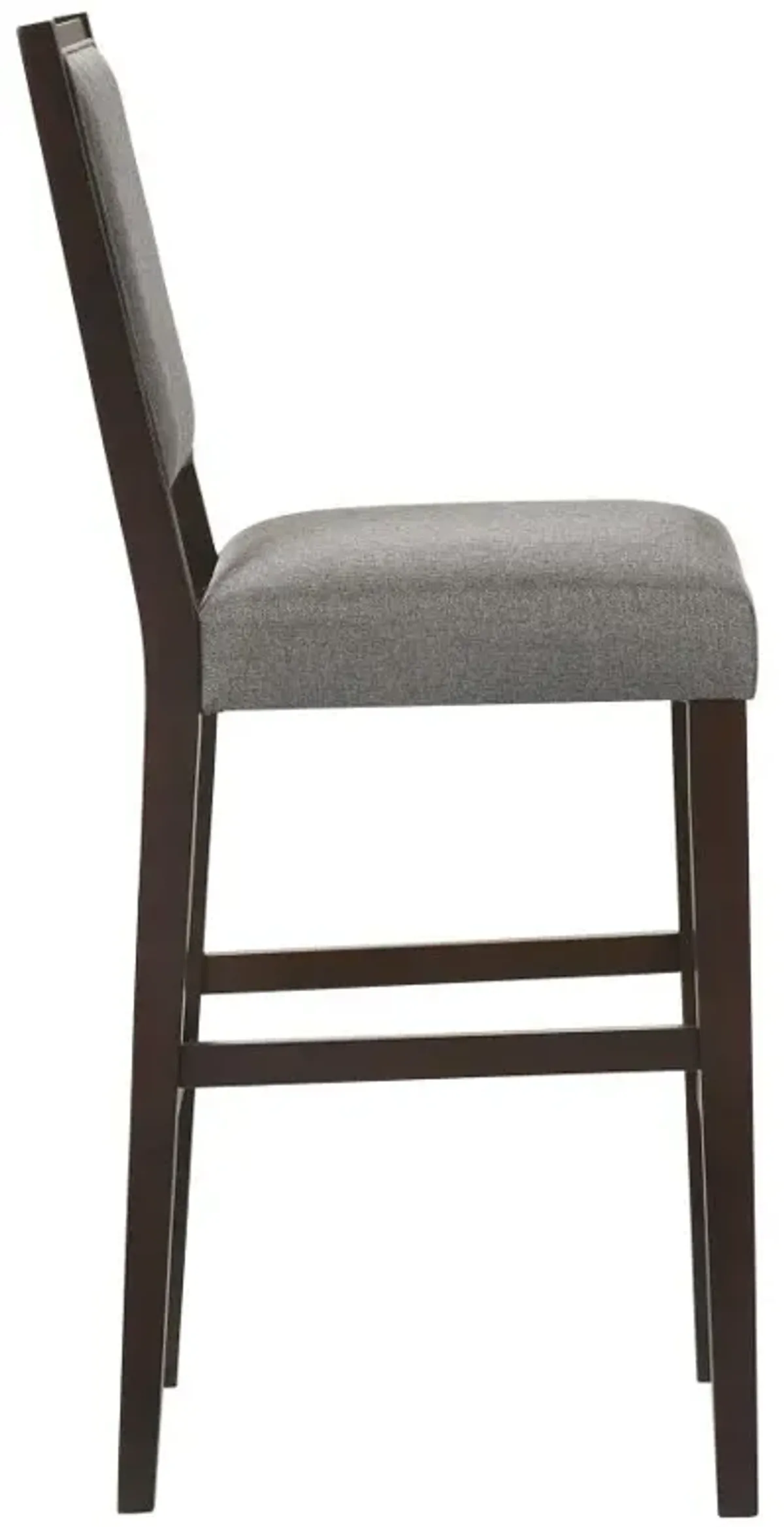 Bedford Upholstered Open Back Bar Stools with Footrest (Set of 2) Grey and Espresso