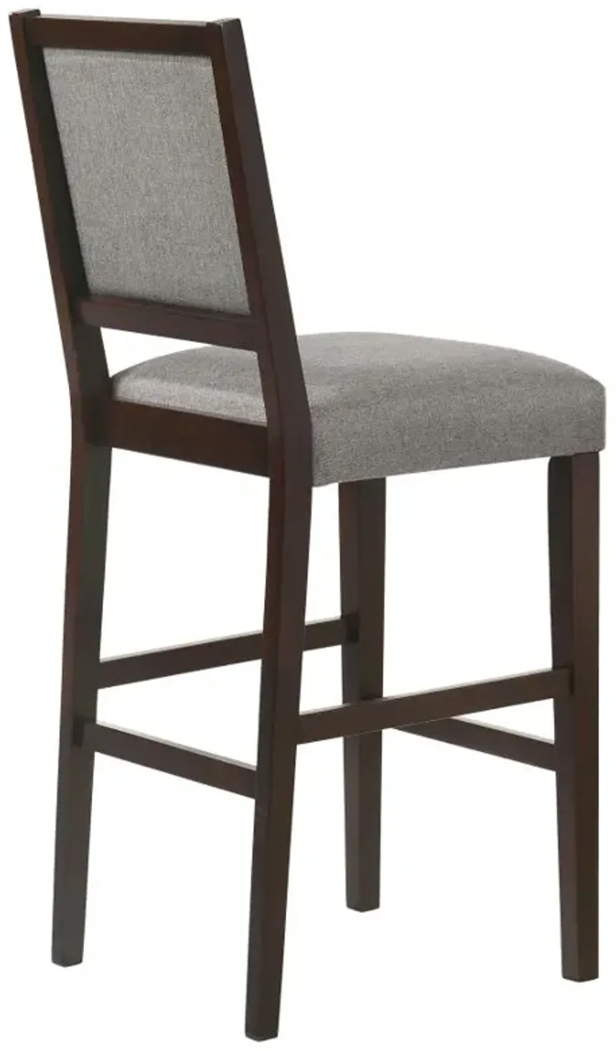 Bedford Upholstered Open Back Bar Stools with Footrest (Set of 2) Grey and Espresso