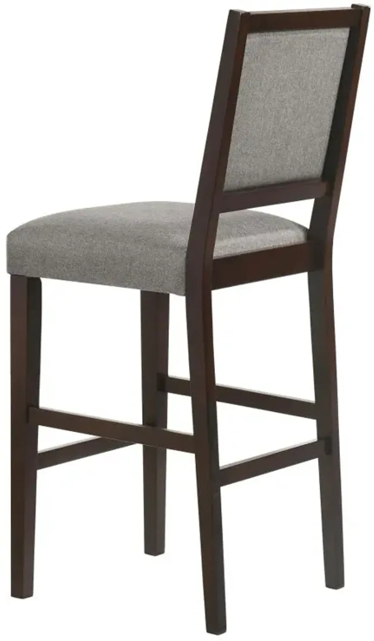 Bedford Upholstered Open Back Bar Stools with Footrest (Set of 2) Grey and Espresso