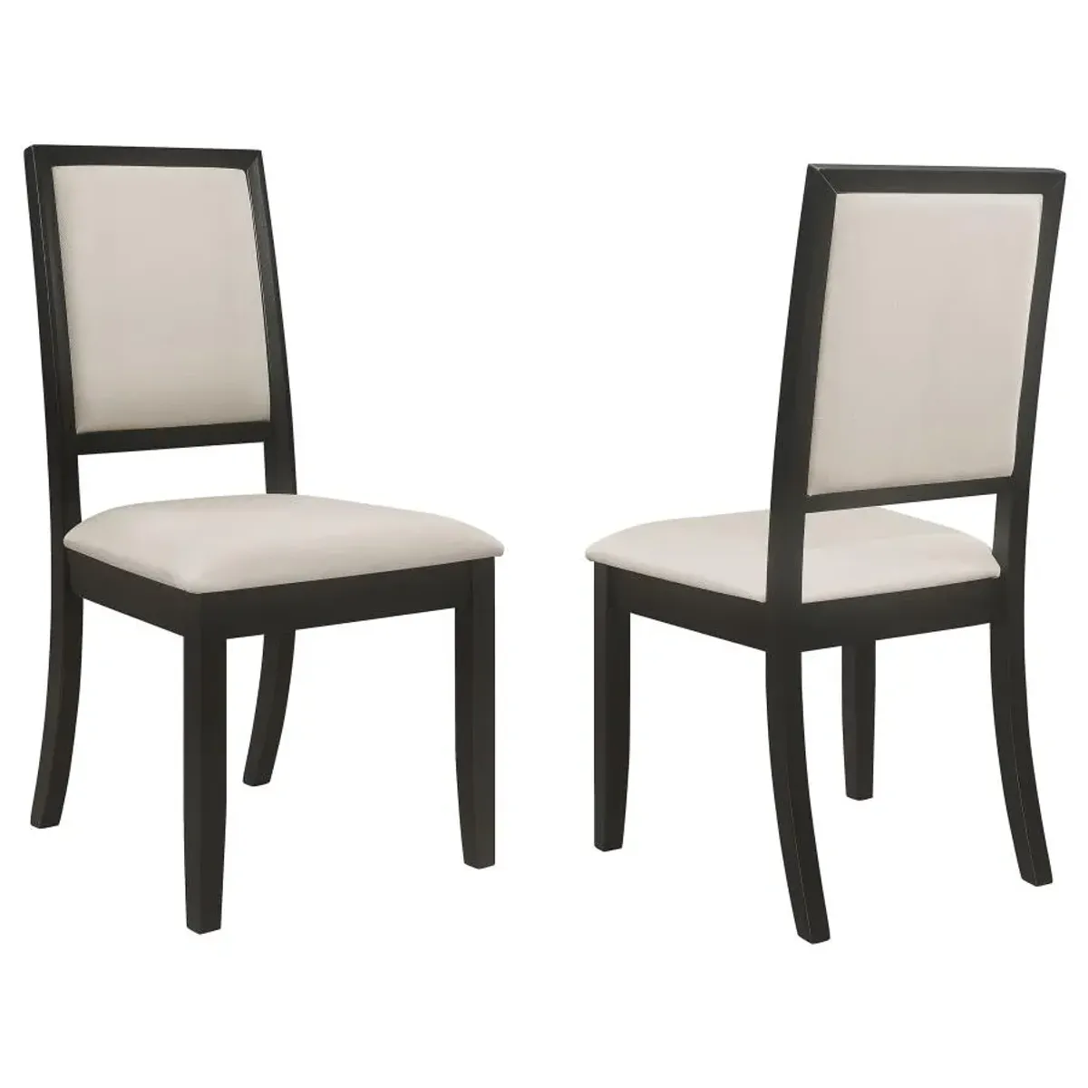 Gouveia Upholstered Dining Side Chairs Black And Cream (Set of 2)