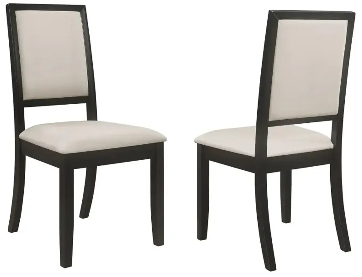 Gouveia Upholstered Dining Side Chairs Black And Cream (Set of 2)