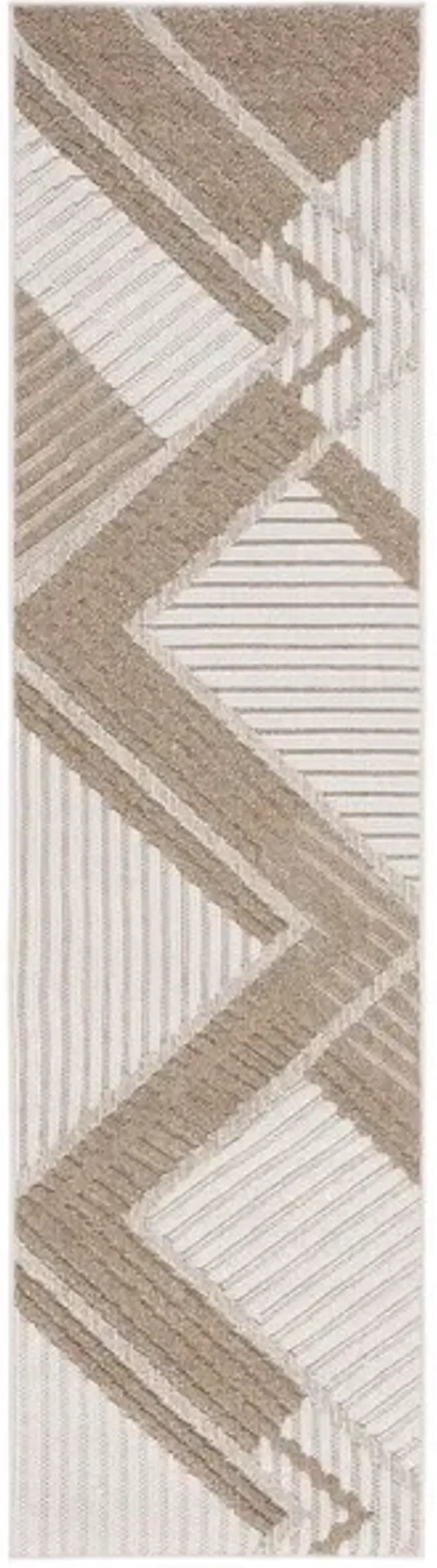 GLOBAL 220 Beige 2'-2' X 10' Runner Rug