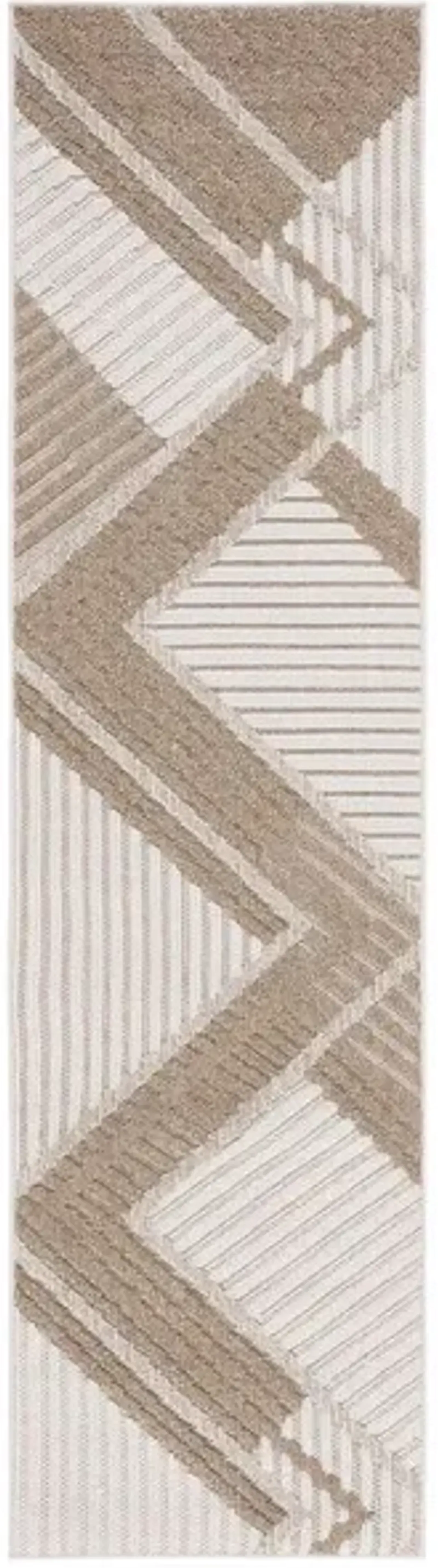 GLOBAL 220 Beige 2'-2' X 10' Runner Rug