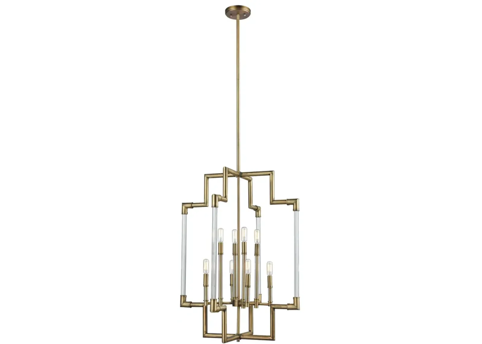 Brandon 24" Wide 8-Light Pendant - Classic Brass