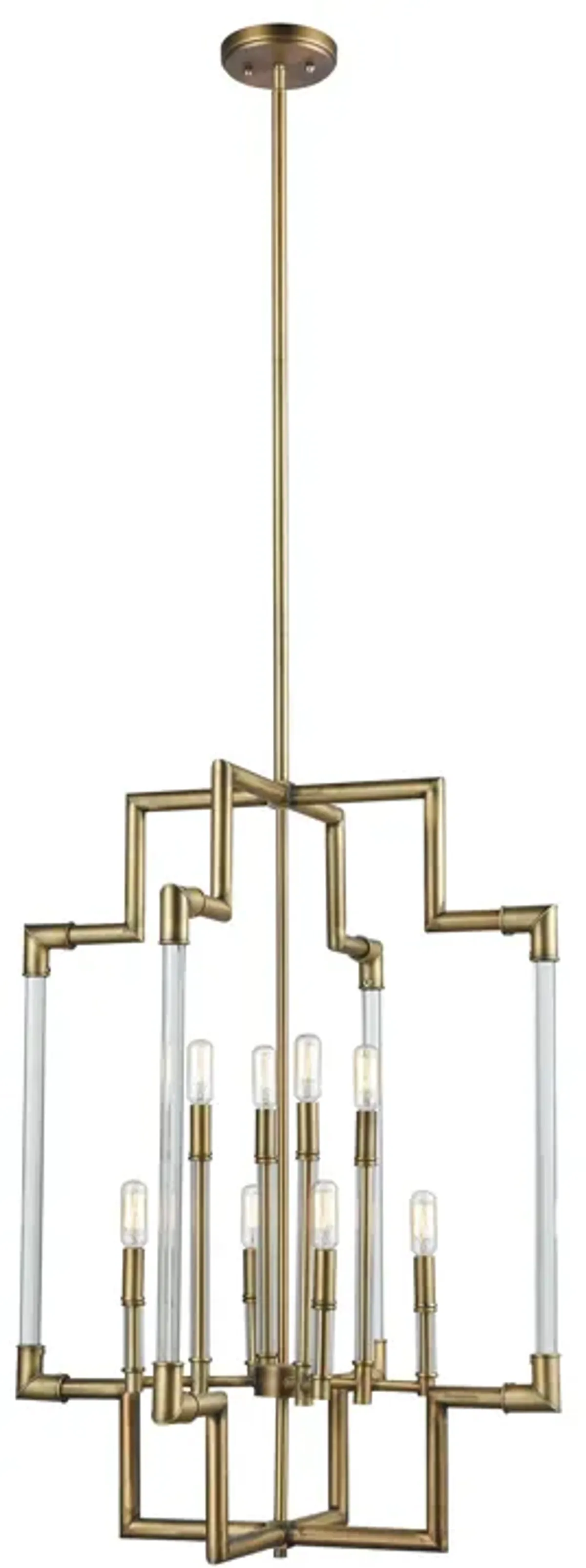 Brandon 24" Wide 8-Light Pendant - Classic Brass