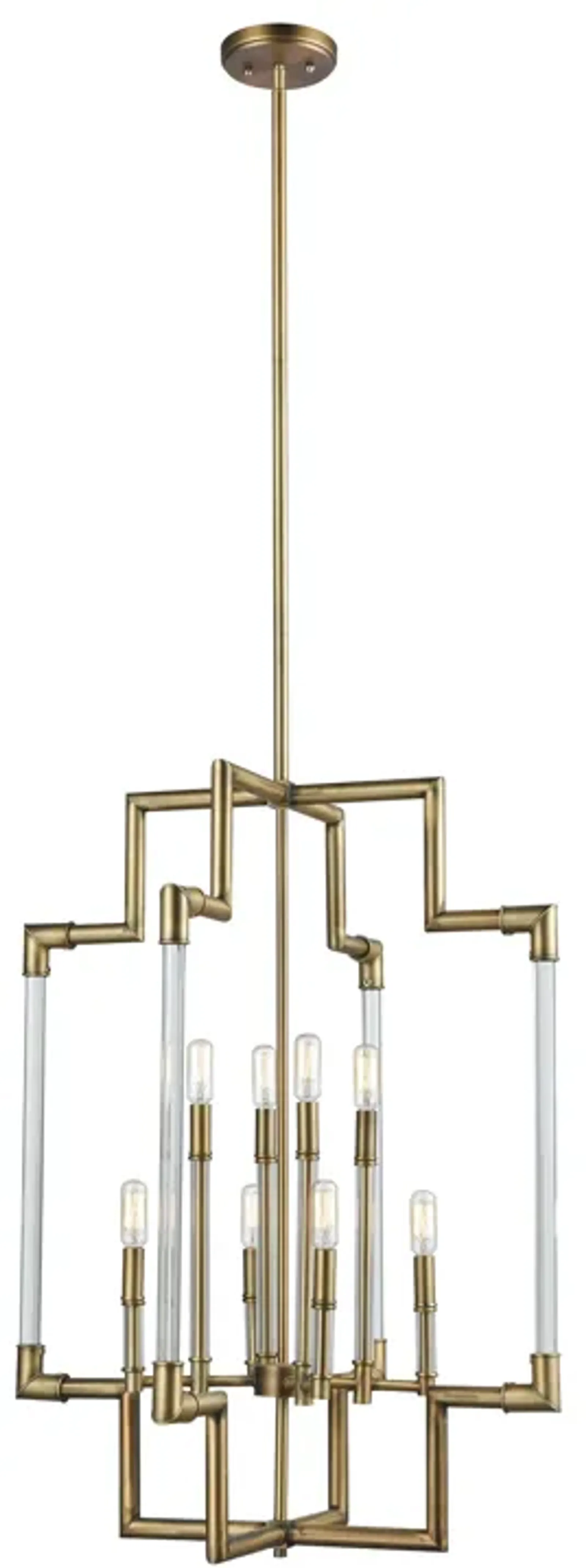 Brandon 24" Wide 8-Light Pendant - Classic Brass