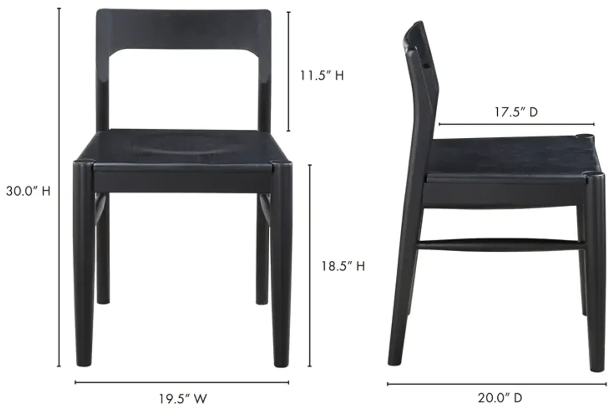 OWING DINING CHAIR BLACK-SET OF TWO