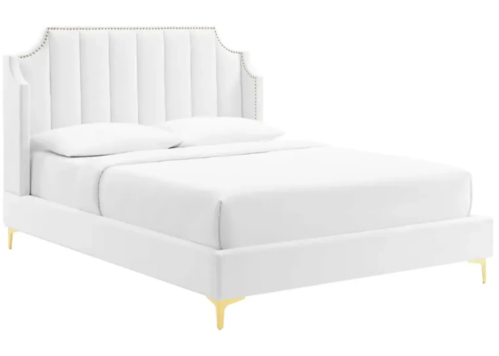 Daniella Performance Velvet Queen Platform Bed