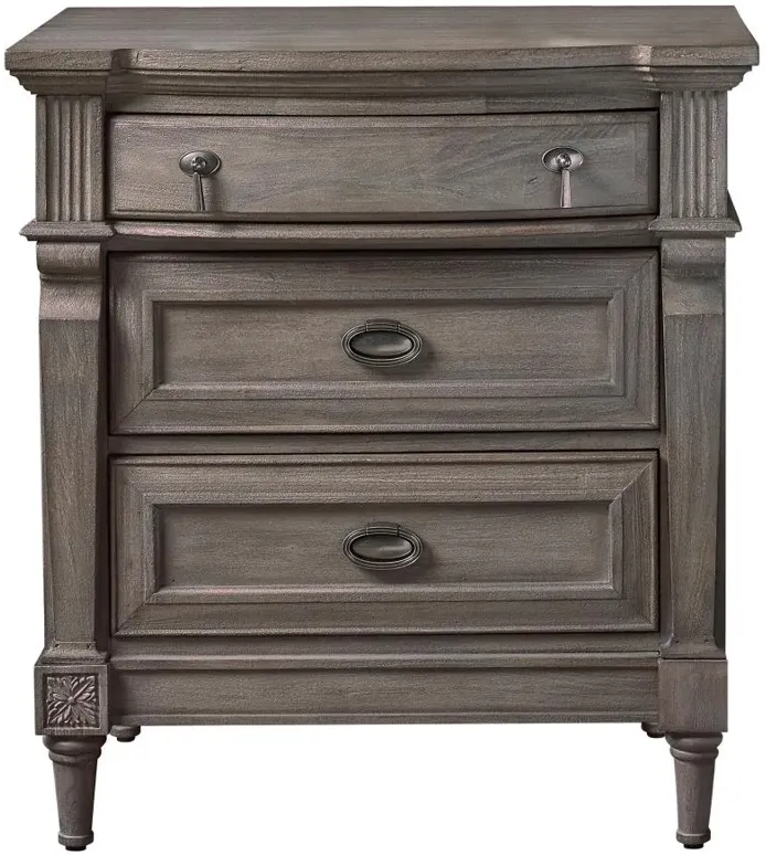 Alderwood 3-drawer Nightstand French Grey