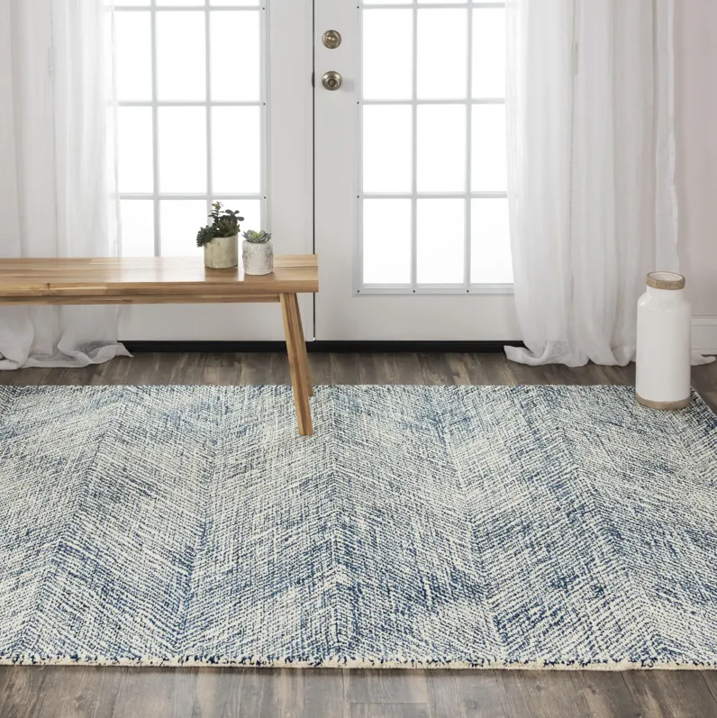 Etchings Navy Geometric  Wool 8'6" x 11'6" Rectangle Rug