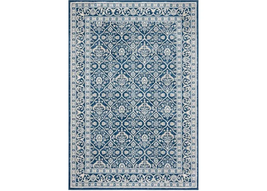 Brentwood 870 Navy / Light Grey 5'-3" X 7'-6" Medium Rectangle Powerloomed Rug