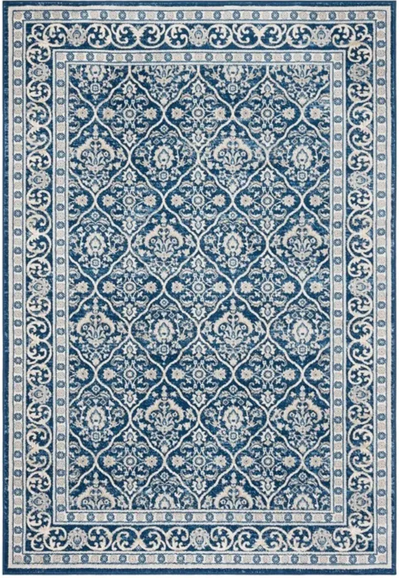 Brentwood 870 Navy / Light Grey 5'-3" X 7'-6" Medium Rectangle Powerloomed Rug