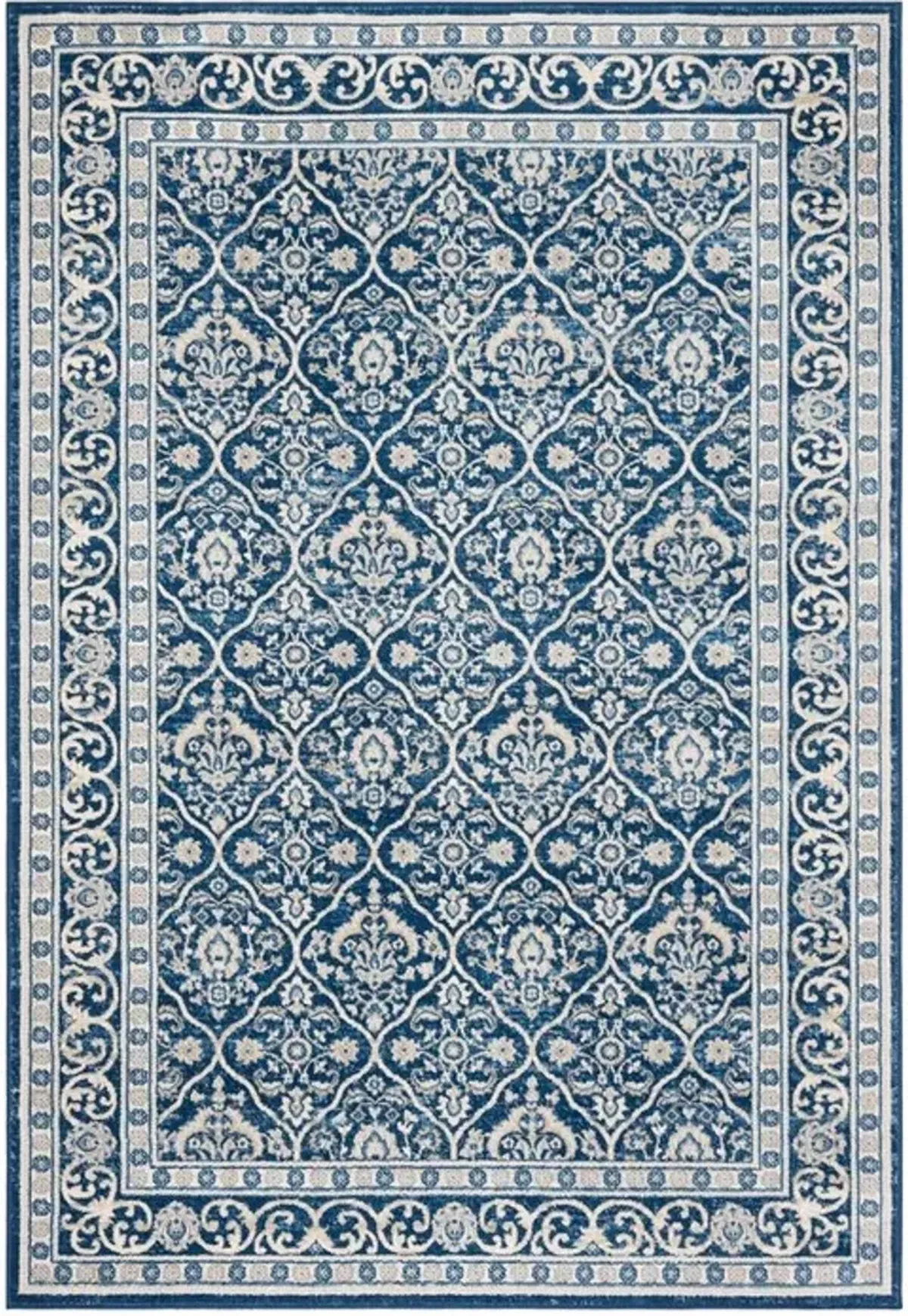 Brentwood 870 Navy / Light Grey 5'-3" X 7'-6" Medium Rectangle Powerloomed Rug