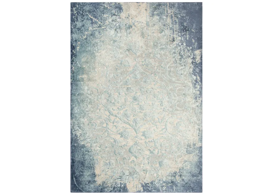 Chelsea Teal/Blue Vine/Scroll Polyester 8'6" x 11'10" Rectangle Rug