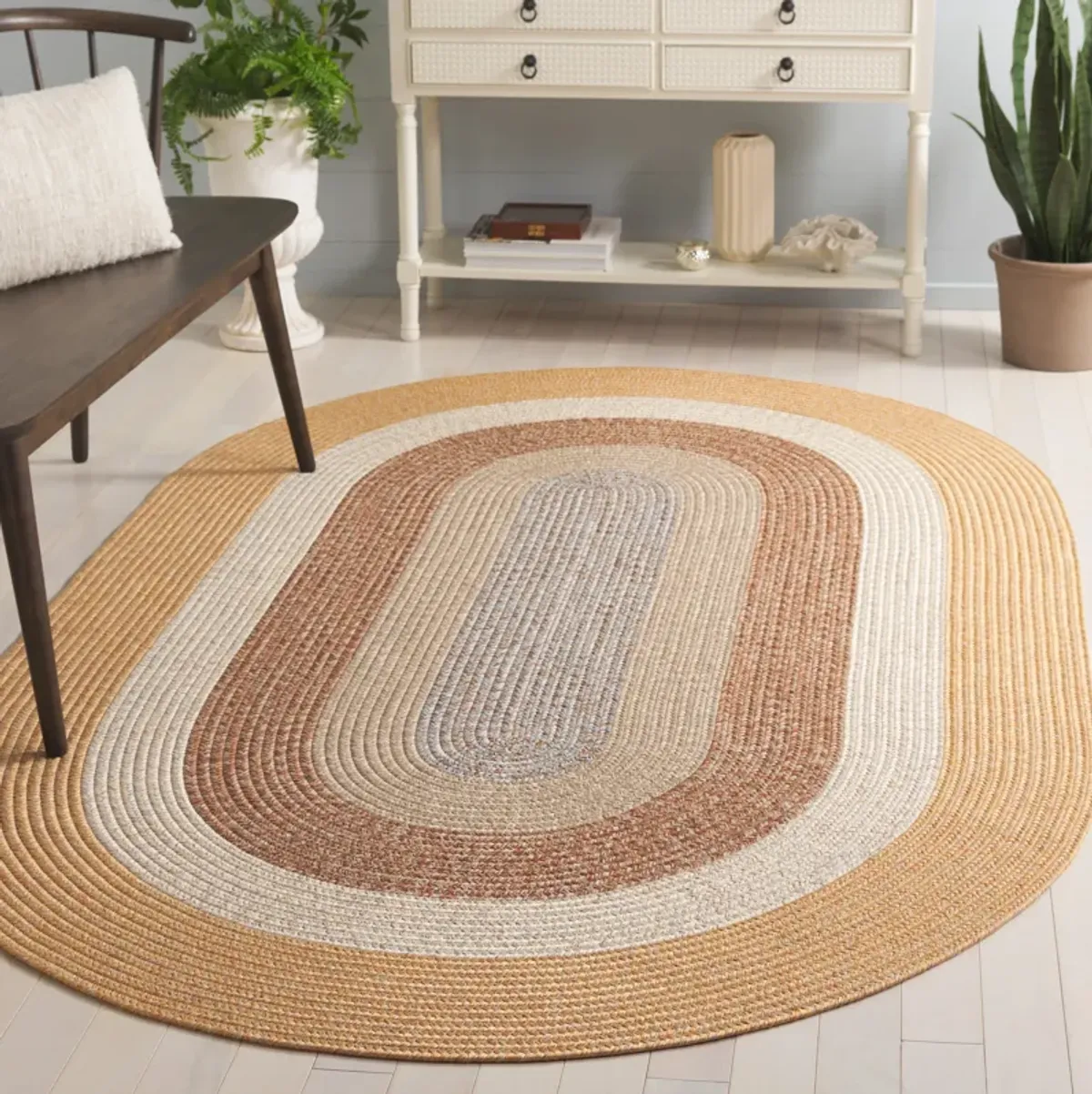 BRAIDED Hand Woven 3' x 5' Oval area rug