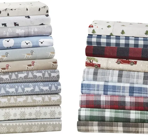 Woolrich Flannel Red Plaid Sheet Set