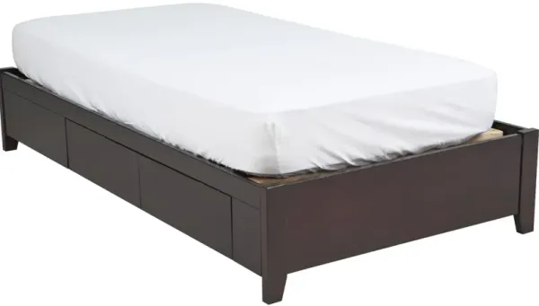 Simple Twin-Size Platform Storage Bed In Espresso