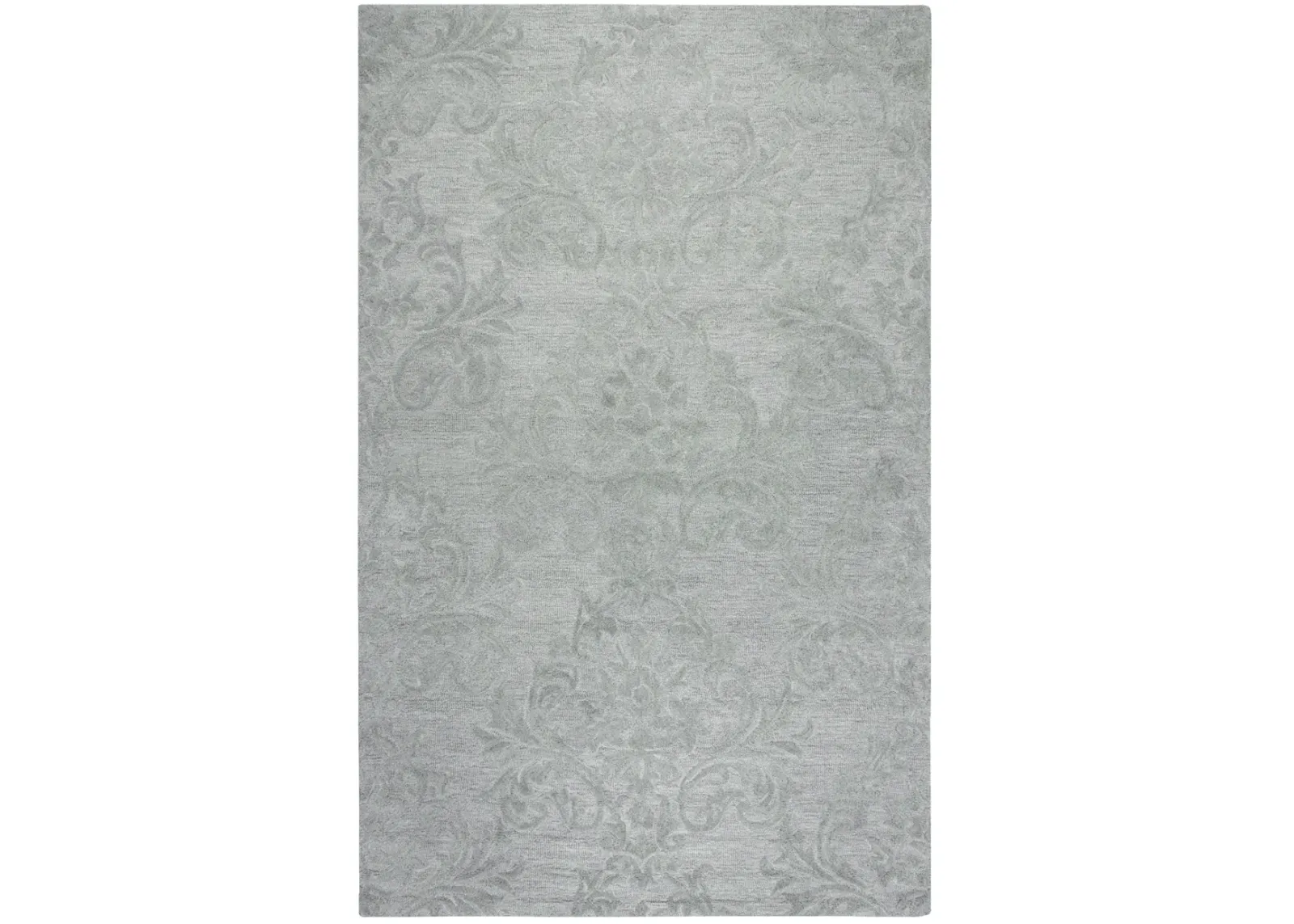 Fifth Avenue Gray Damask Wool 10' x 13' Rectangle Rug