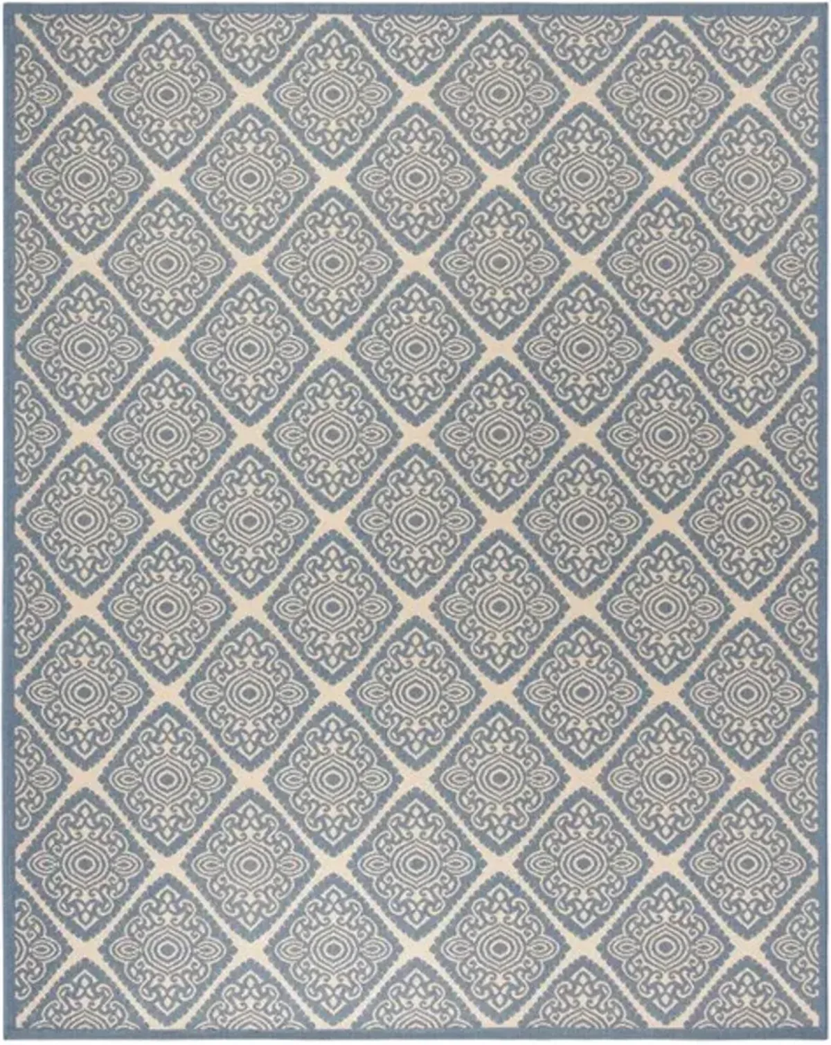 LINDEN 132 Collection LND132N-8 Cream / Blue 8' X 10'