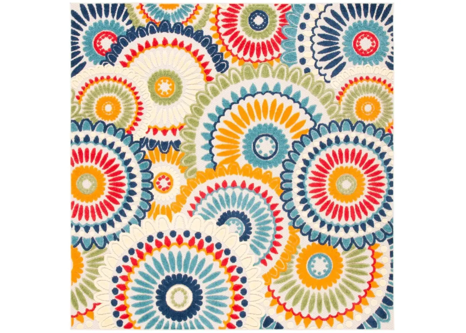 CABANA 382 BLUE  4' x 4' Square Square Rug