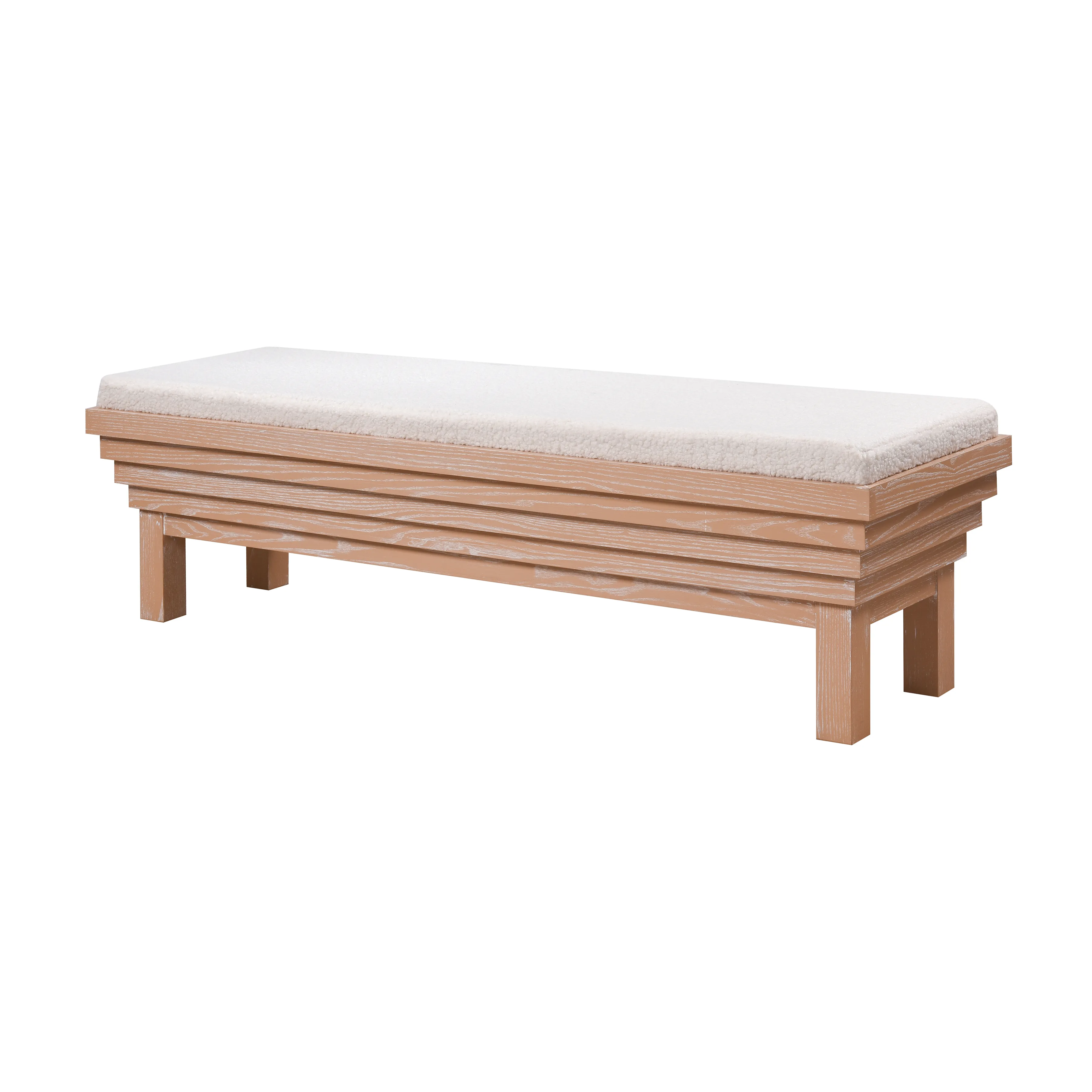 Joanne Bench - Light Oak with Boucle