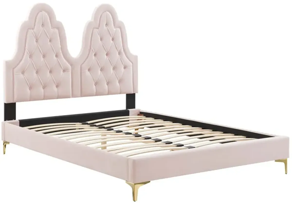 Alexandria Tufted Performance Velvet Twin Platform Bed