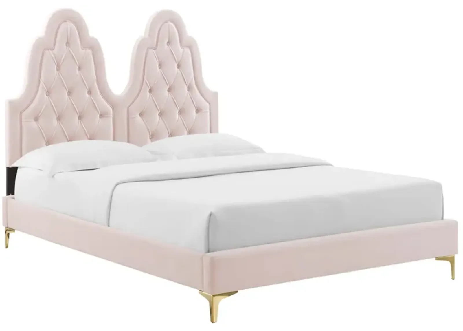 Alexandria Tufted Performance Velvet Twin Platform Bed