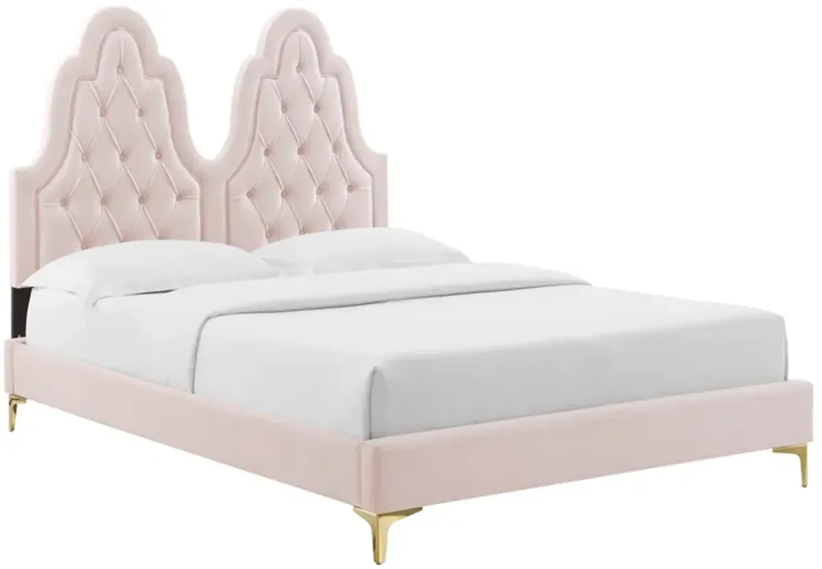 Alexandria Tufted Performance Velvet Twin Platform Bed