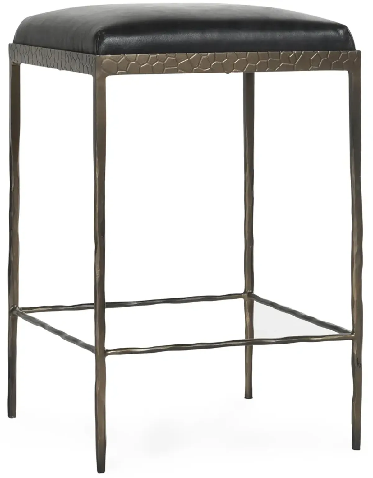 Bose 26" Top Grain Leather Counter Stool in Onyx Black