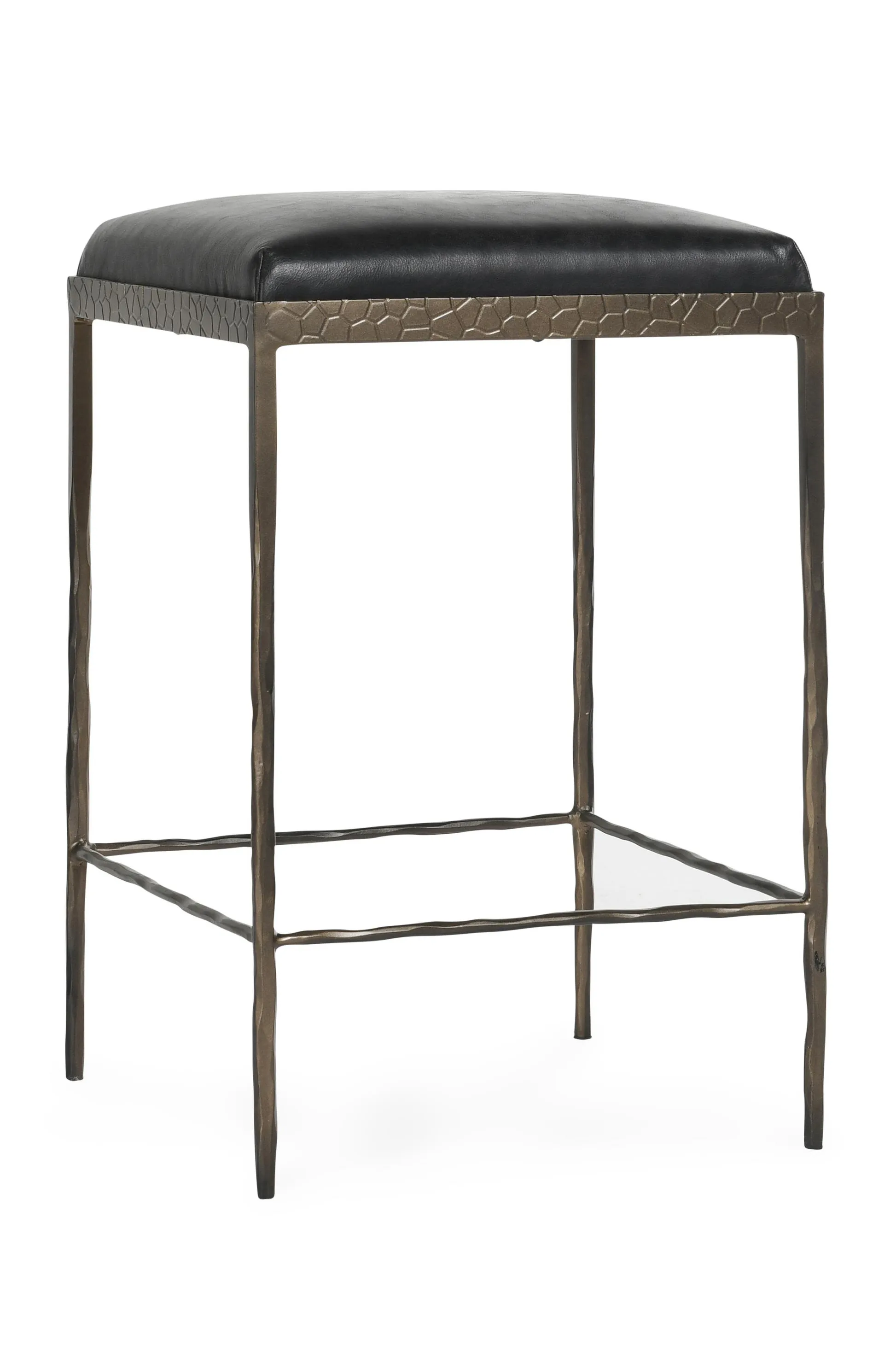 Bose 26" Top Grain Leather Counter Stool in Onyx Black