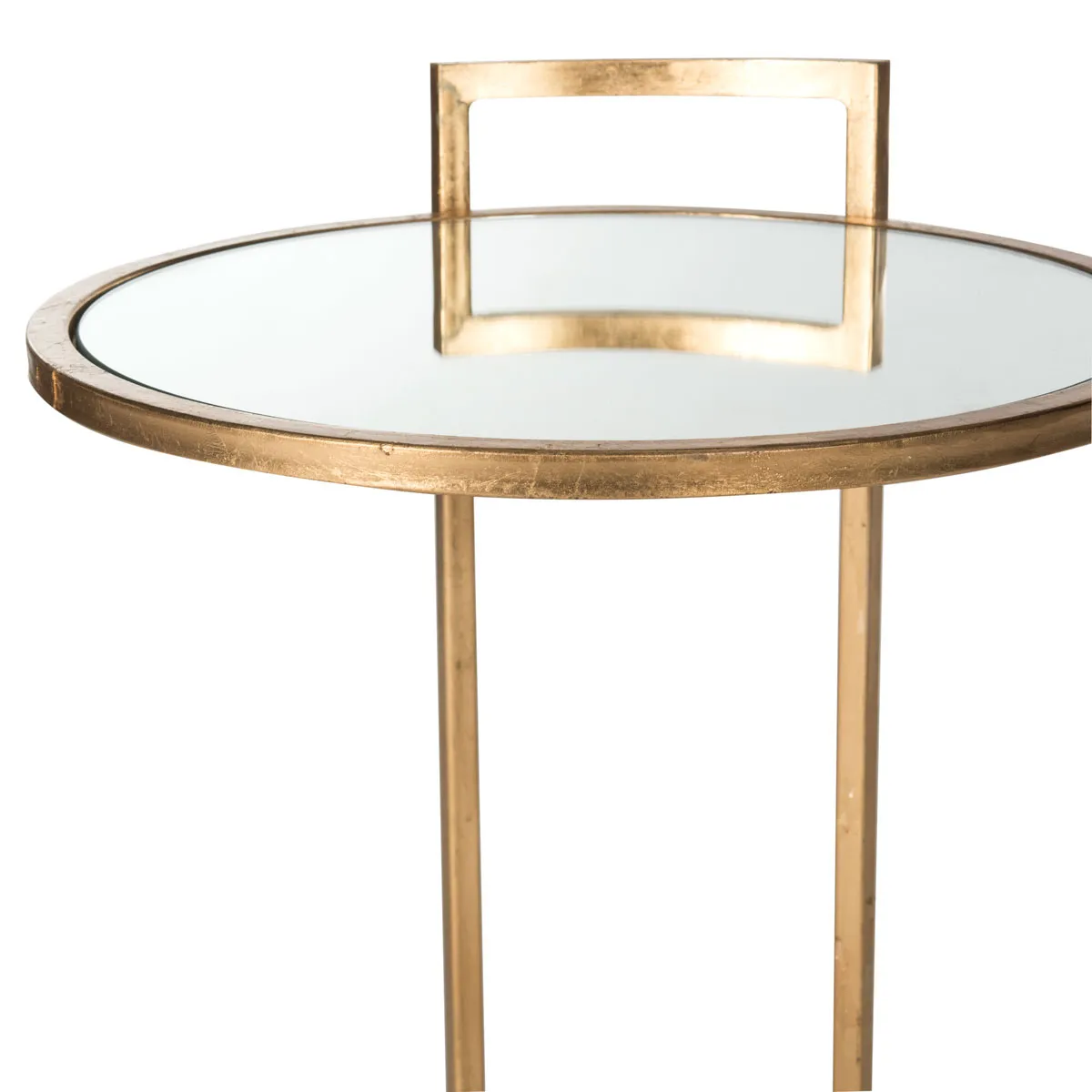 CALVIN ROUND GOLD LEAF END TABLE