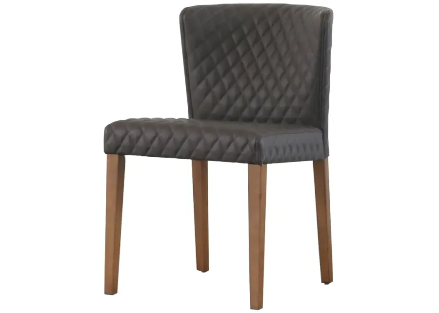 Albie Diamond Stitching Faux Leather Dining Chair - Set Of 2