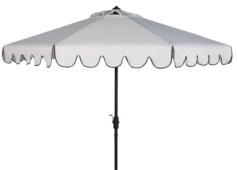 Venice Single Scallop 9ft Crank Outdoor Push Button Tilt Umbrella