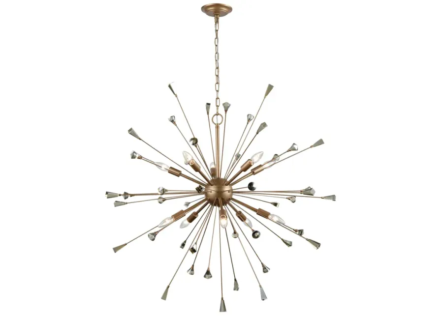 Sprigny 38" Wide 10-Light Chandelier - Matte Gold