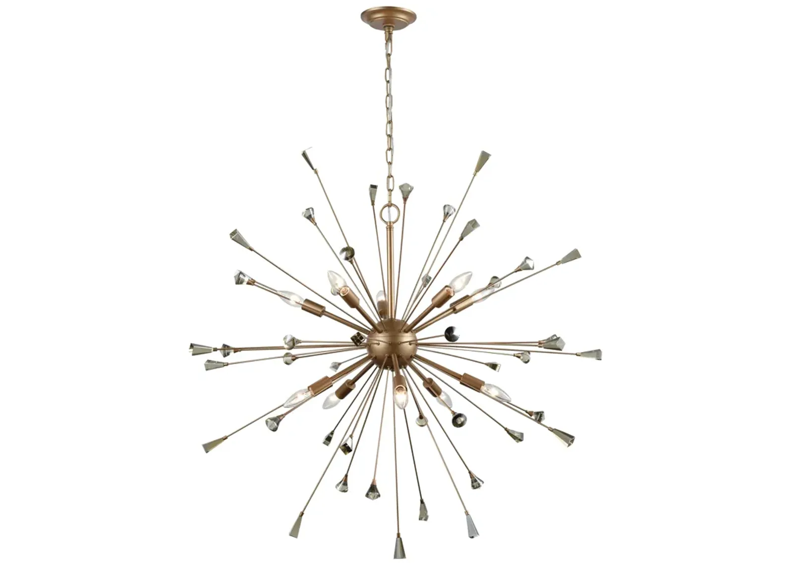 Sprigny 38" Wide 10-Light Chandelier - Matte Gold