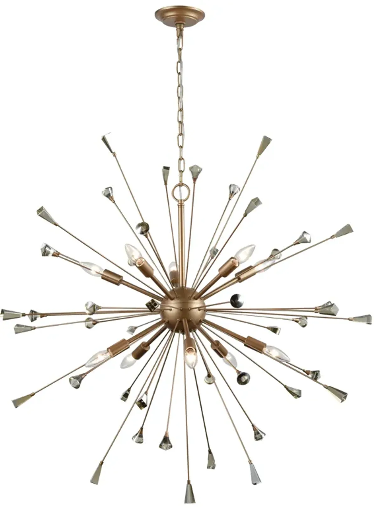 Sprigny 38" Wide 10-Light Chandelier - Matte Gold