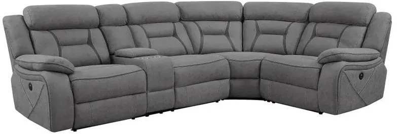 Higgins 4-piece Upholstered Power Sectional Grey