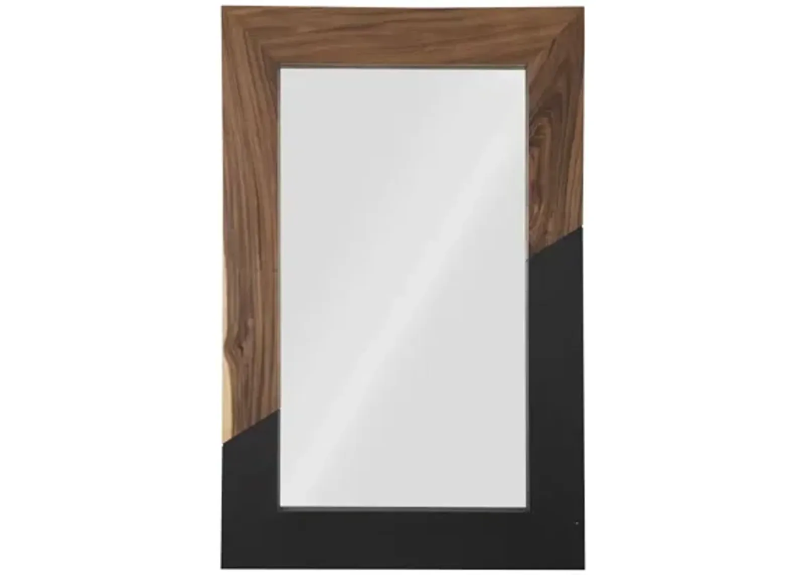 Geometry Wood Mirror, Natural, Black