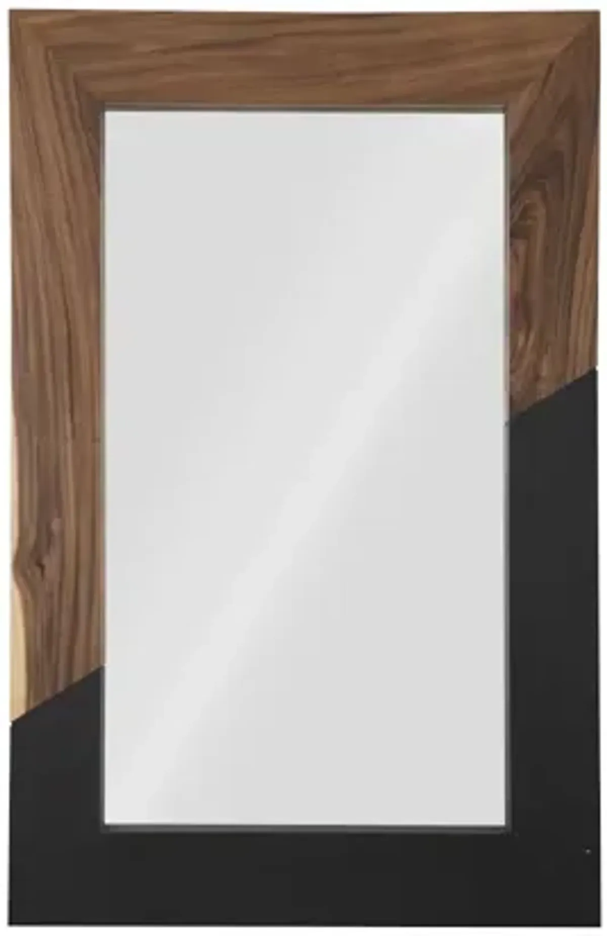 Geometry Wood Mirror, Natural, Black