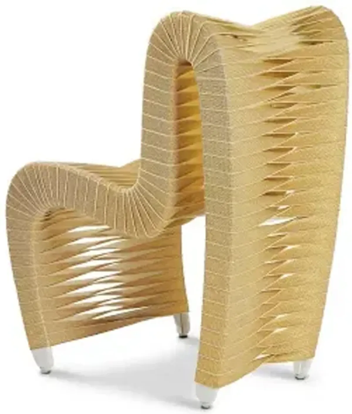 seat belt dining chair, gold, metallic