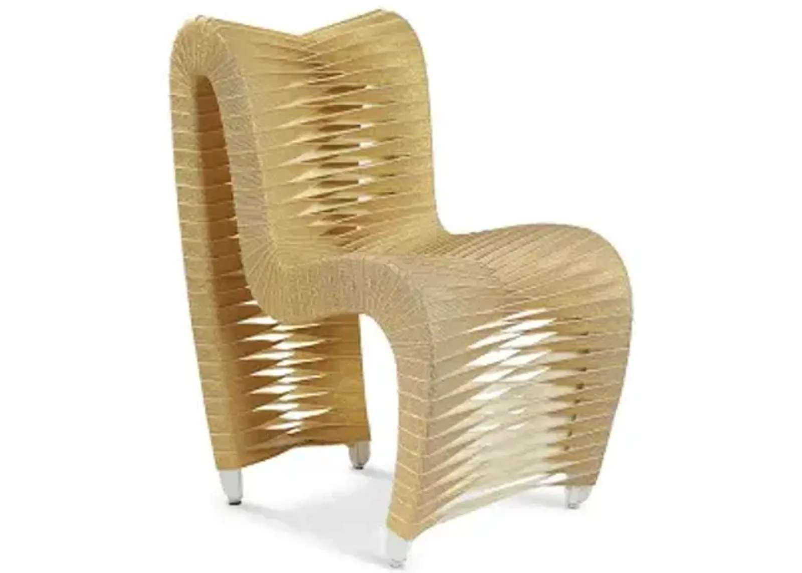 seat belt dining chair, gold, metallic