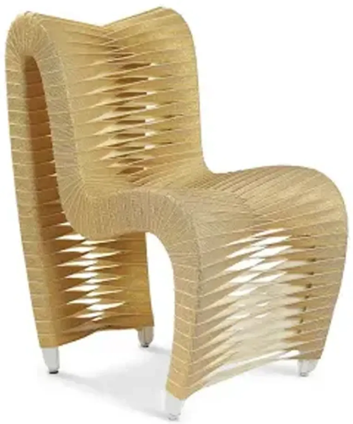 seat belt dining chair, gold, metallic